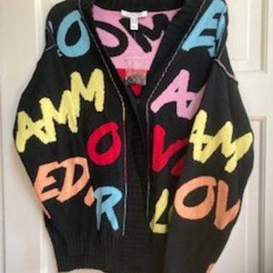 LOVE Peace Love world Cardigan Sweater